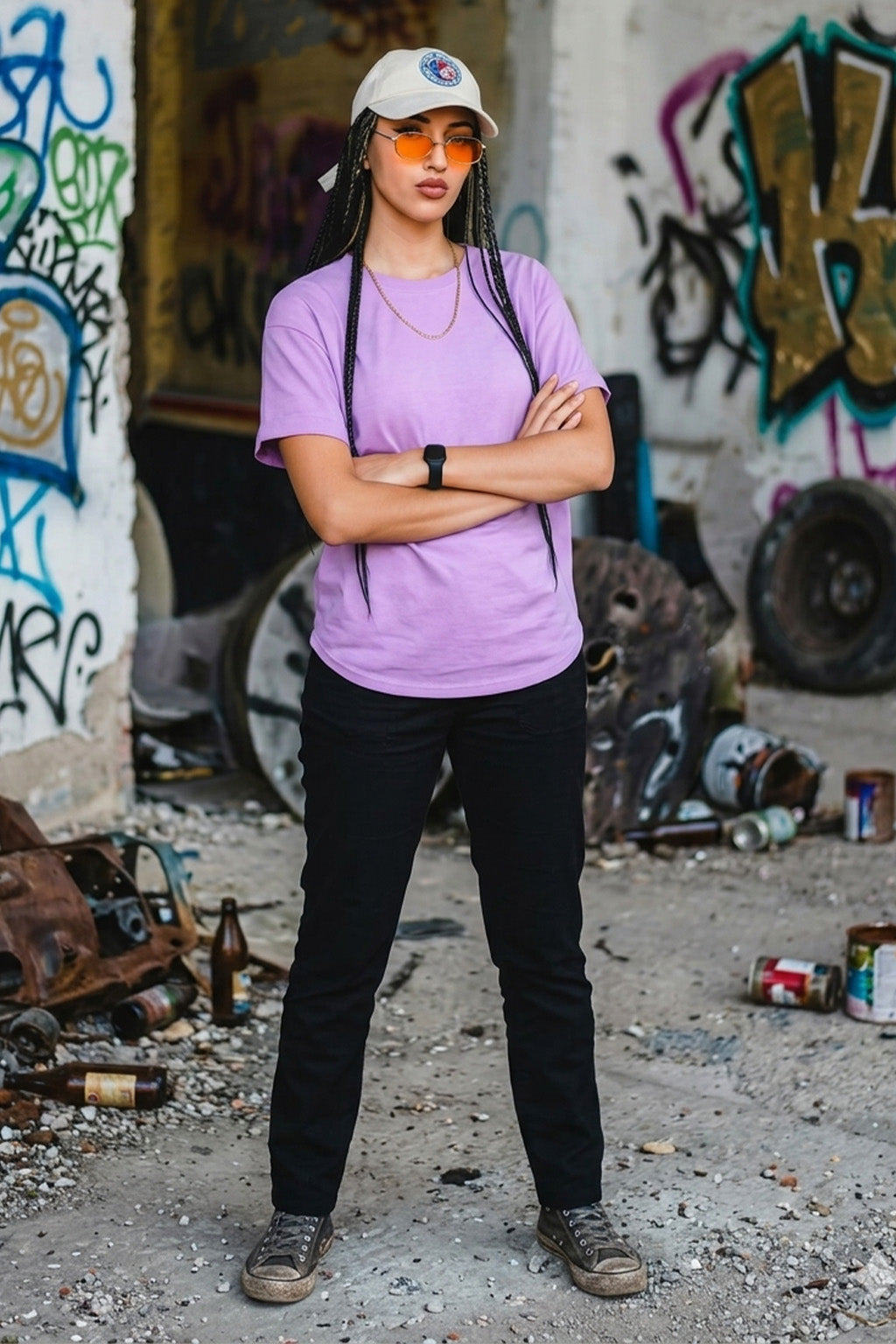 Lilac Plain Boyfriend Fit T-Shirt