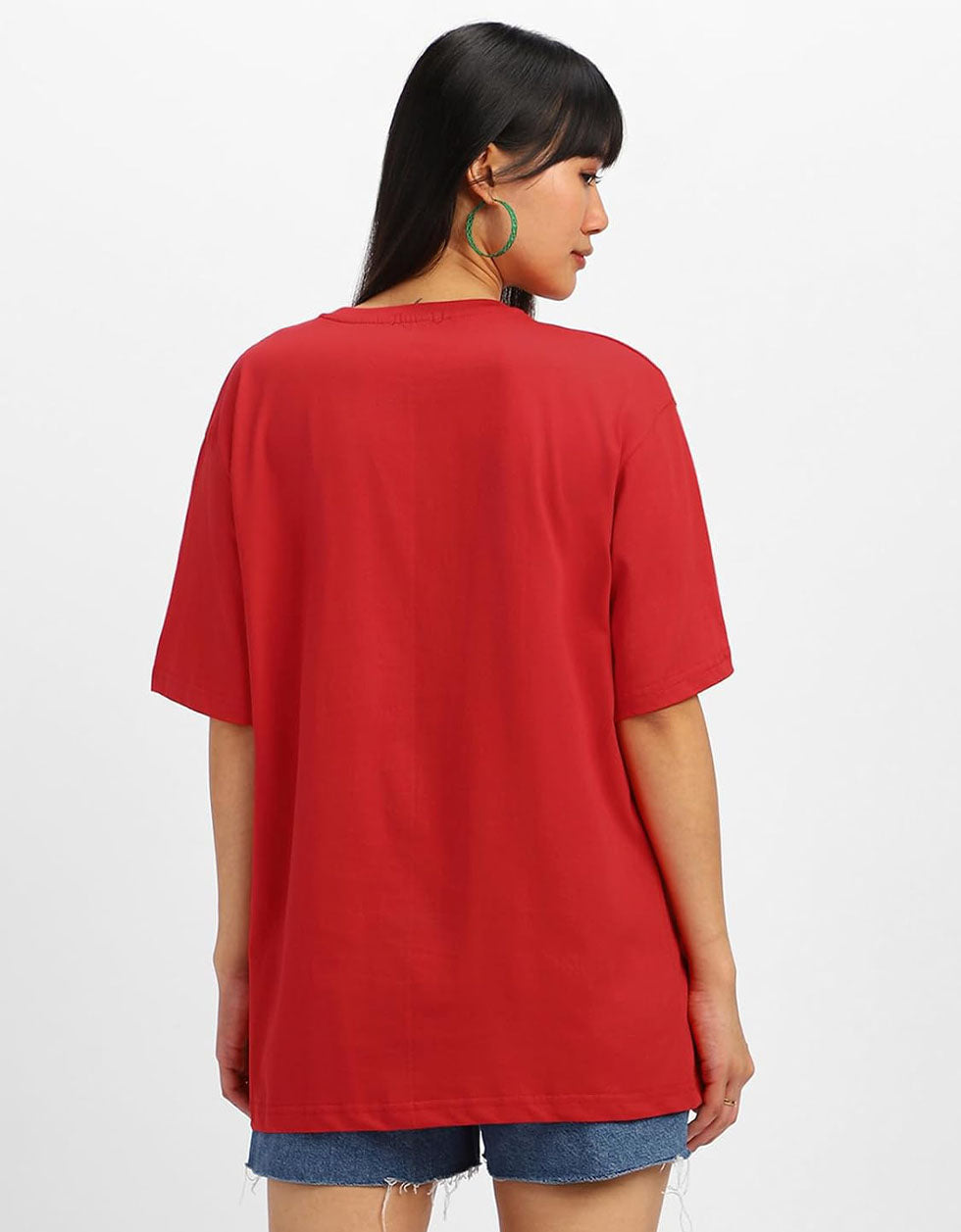 Red Plain Oversized T-Shirt