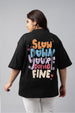 Slow Down Black Plus Size Printed T-shirt