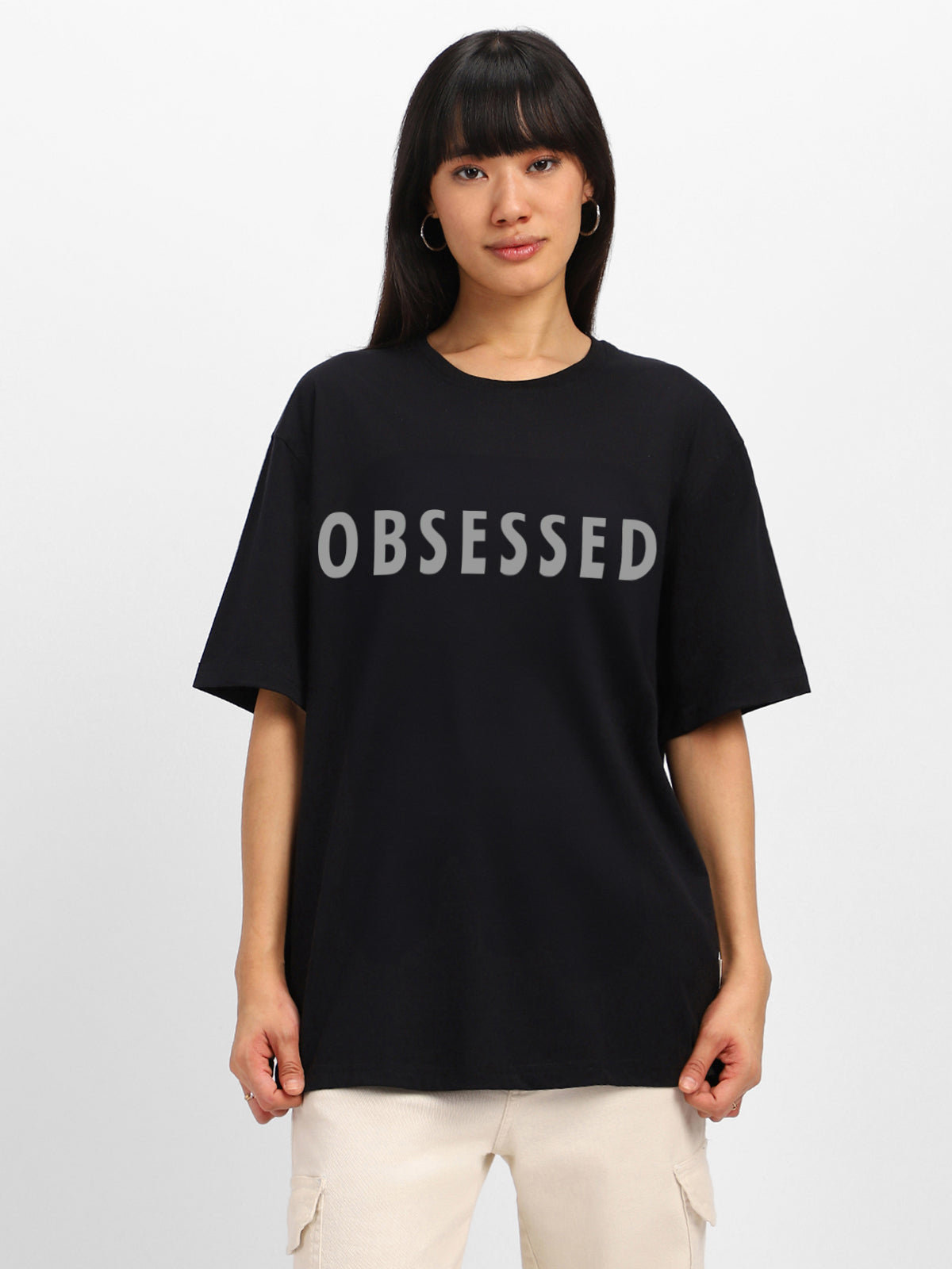 Obsessed Oversized Typographic T-Shirt