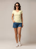 Off White Plain V-Neck Regular Fit T-Shirt
