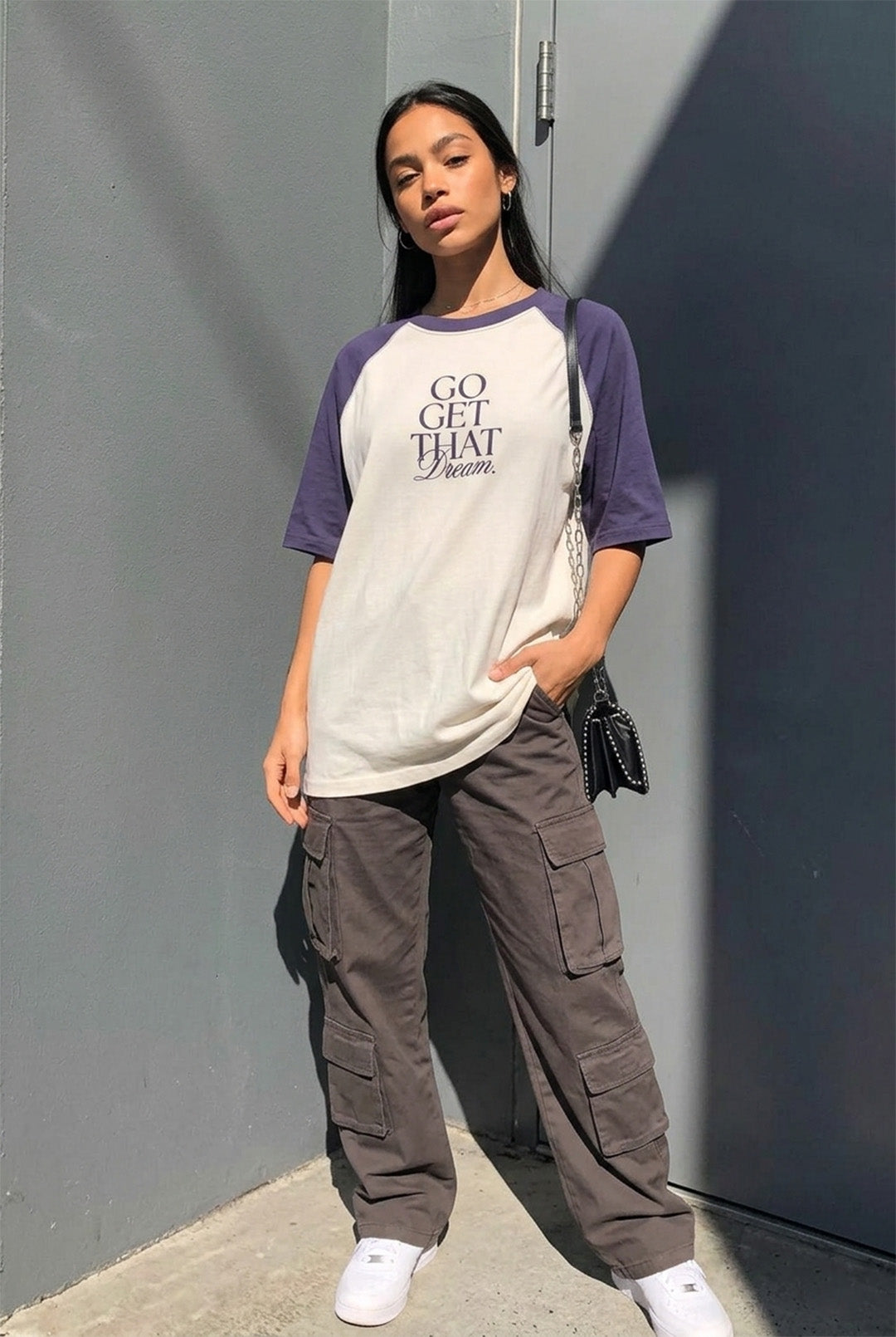 Go Get That Swanwhite Oversized Graphic Printed T-Shirt