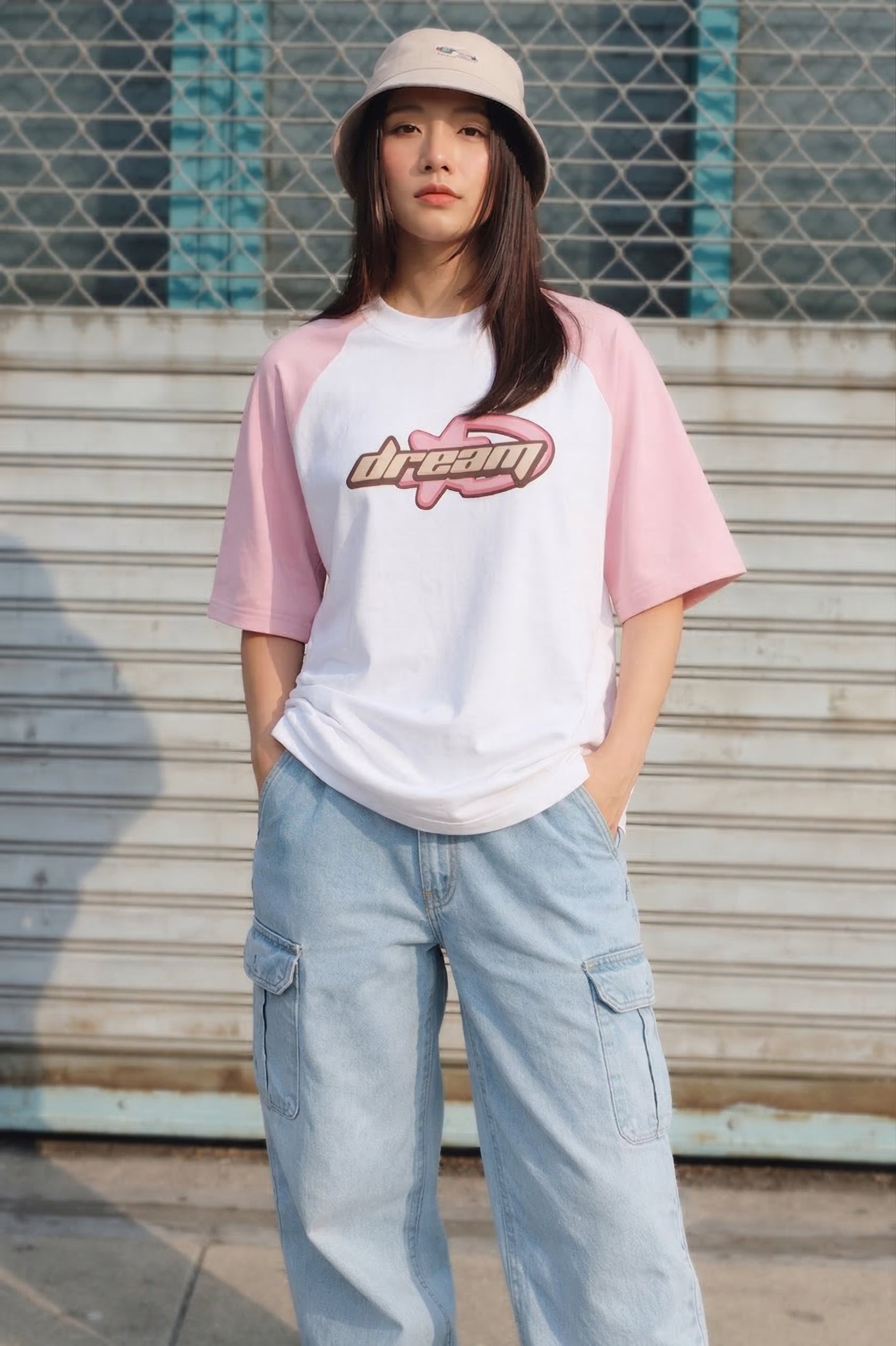 Dream White Oversized Graphic Printed T-Shirt