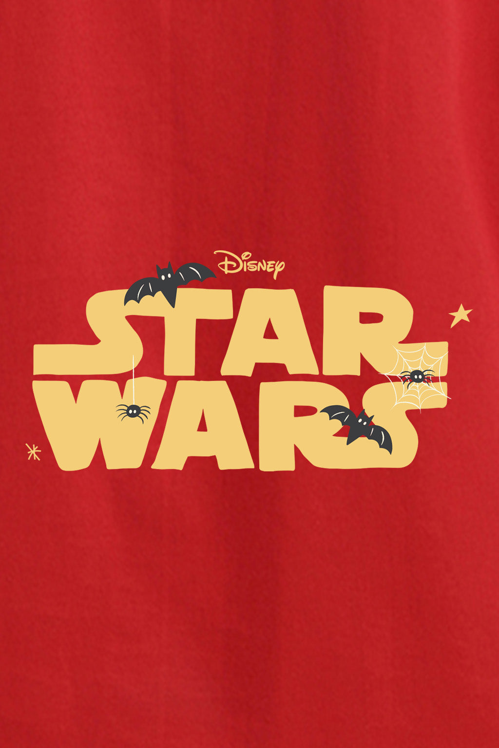 Star War Red Oversized Front Typo Graphic Printed T-Shirt