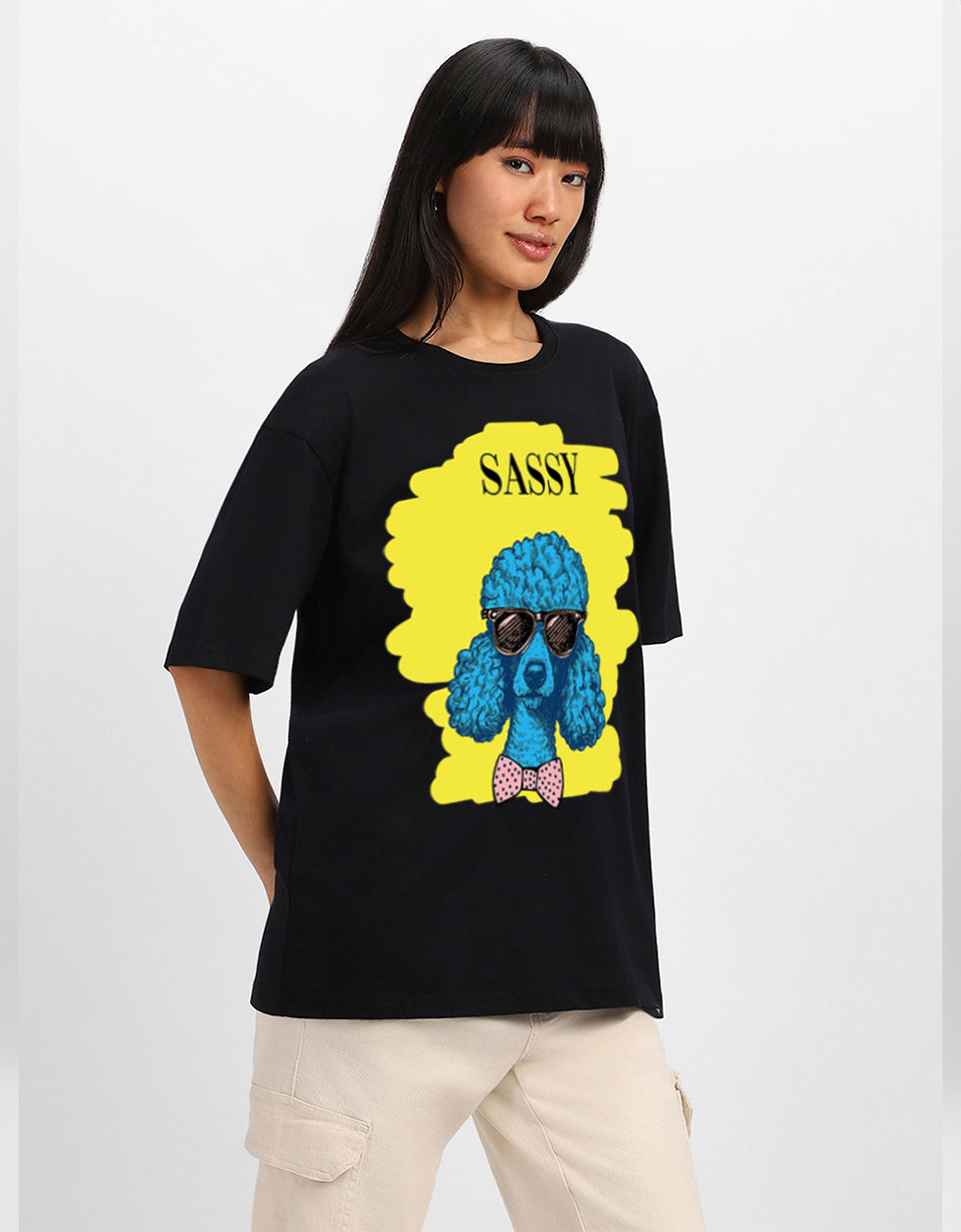 Sassy Black Oversized Graphic T-Shirt