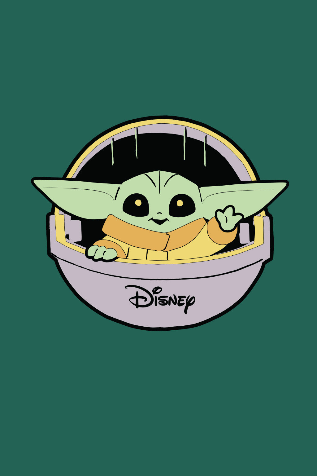 Disney Grogu Yoda green Oversized Graphic T-Shirt