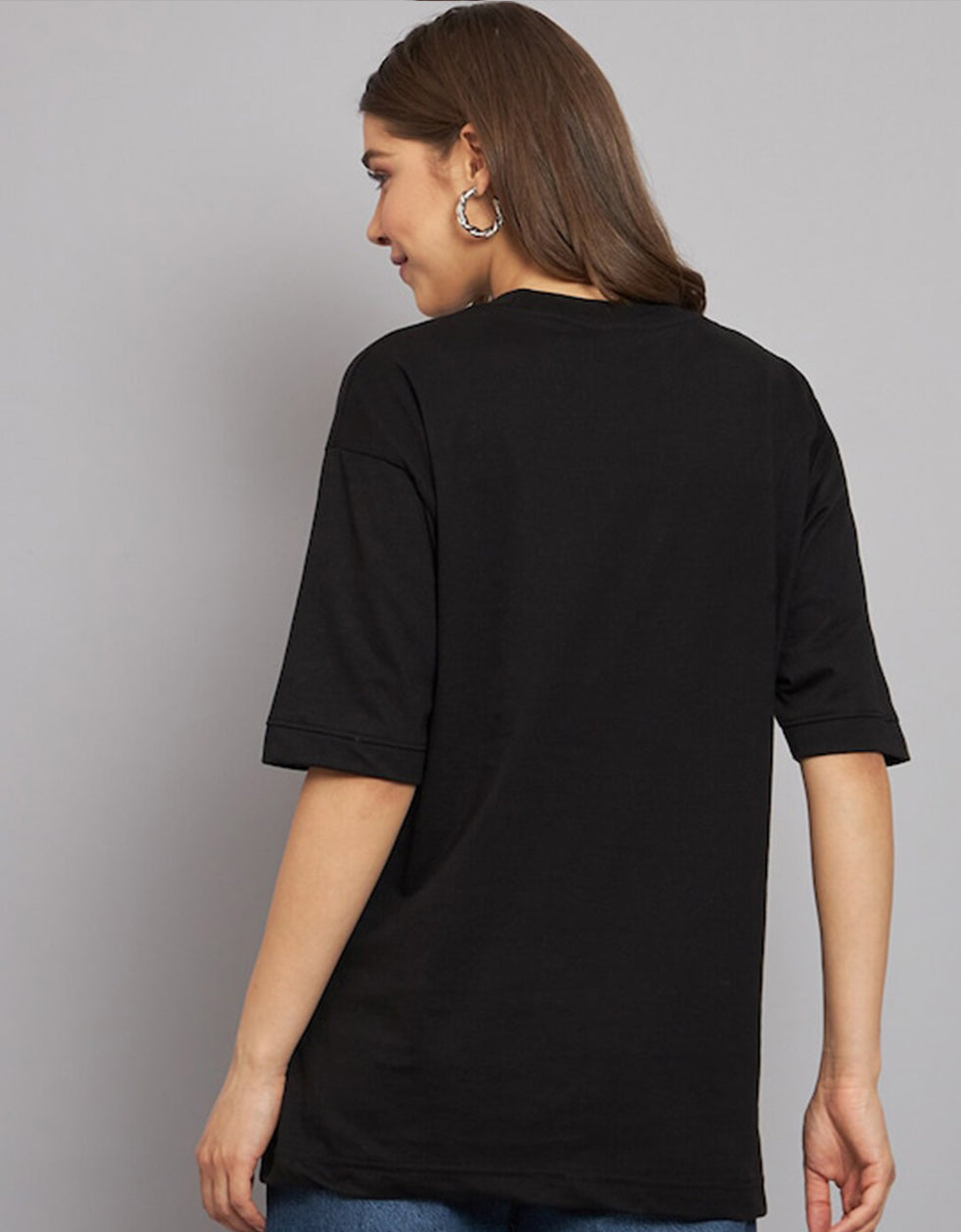 Boston Black Graphic Printed Oversized T-Shirt
