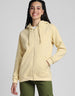 Plain Hooded Regular Fit Beige Zipper Jacket