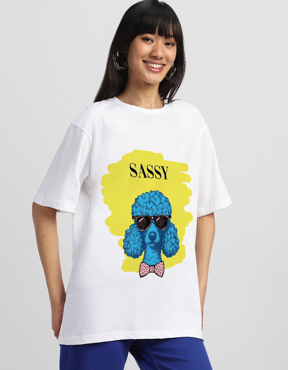 Sassy White Oversized Graphic T-Shirt