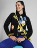 Donald Duck Graphic Printed Regular Fit Black Zipper Jacket