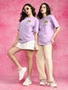 Hopes Lilac Oversized Graphic Printed T-Shirt