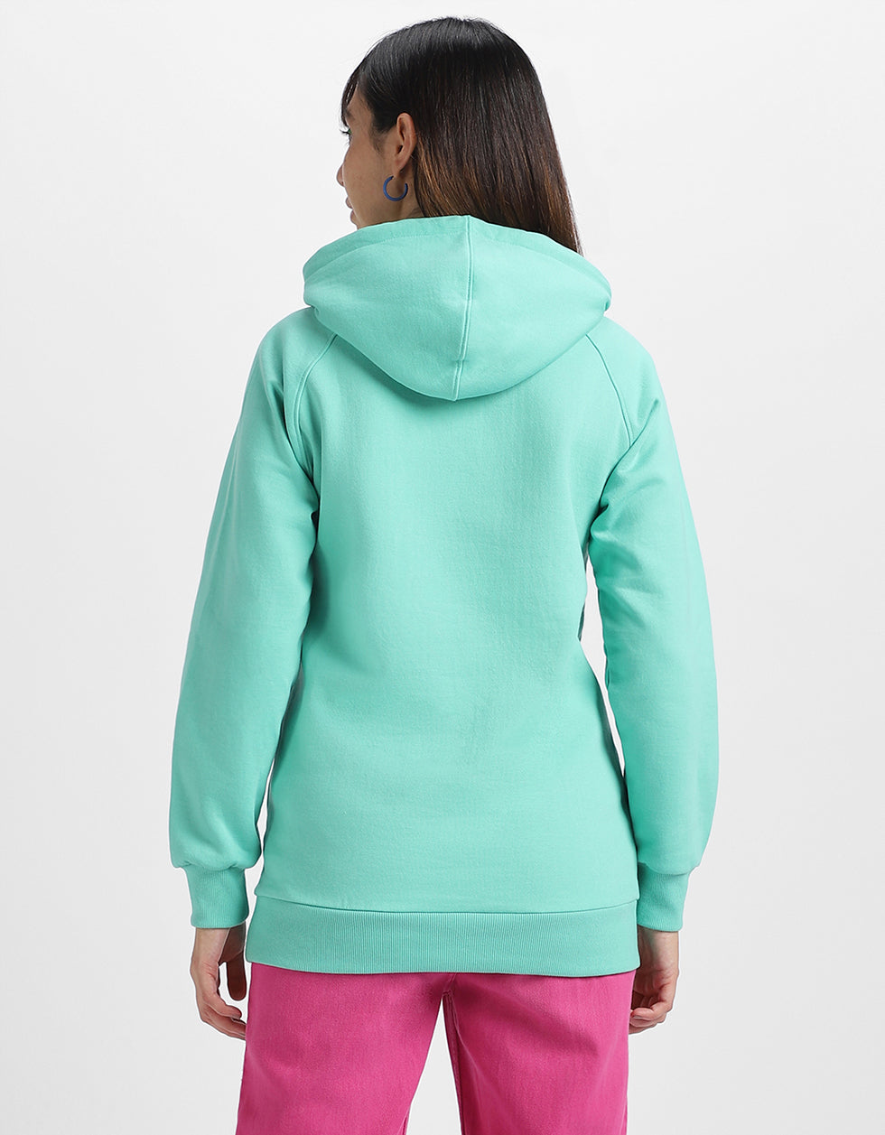 Plain Green Regular Fit Hoodie