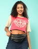 Youth Culture Magenta Graphic Printed Crop-Top