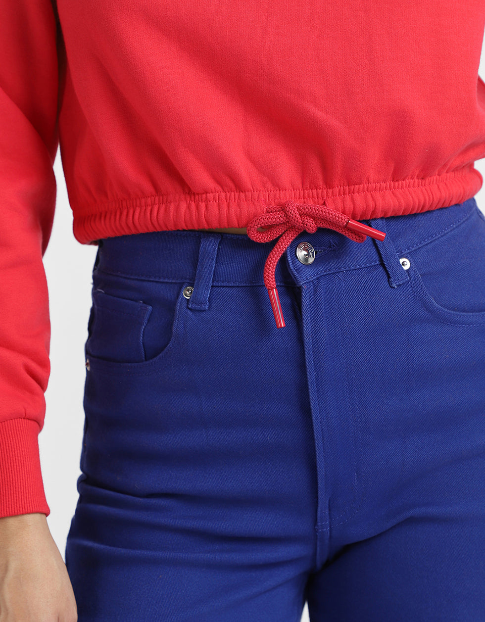 Plain Magenta Oversized Cropped Sweatshirt