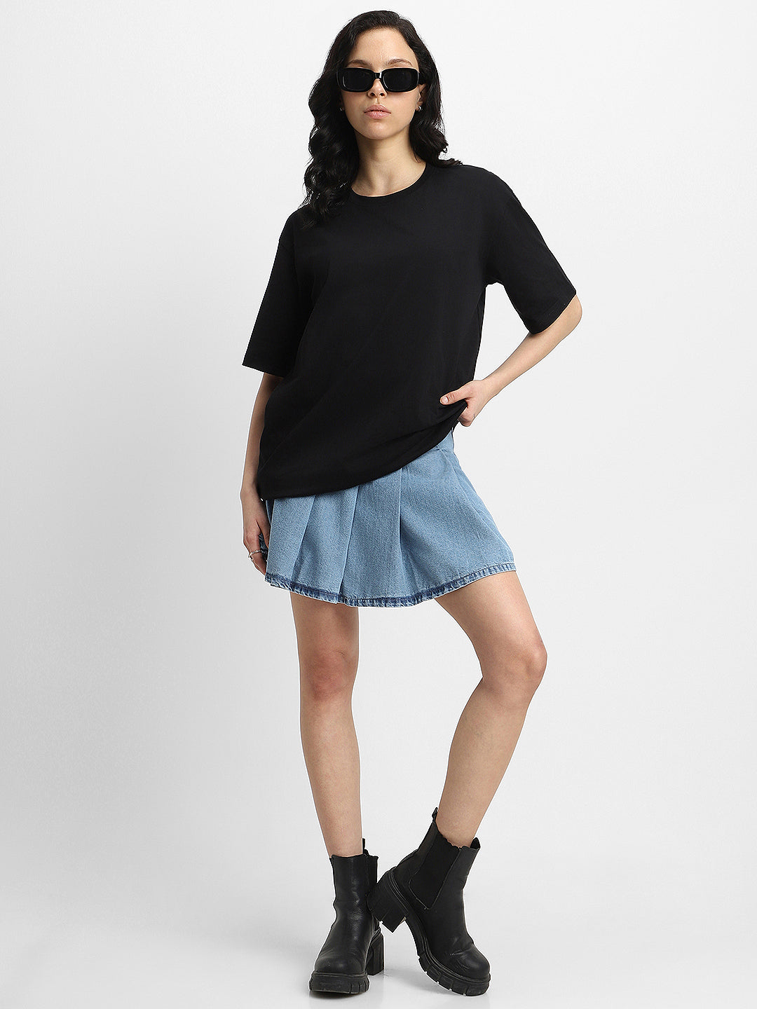 Black Plain Oversized T-Shirt