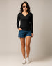 Black V-Neck Plain Full Sleeve Regular Fit T-Shirt