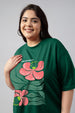 Grow Your Own Way Green Printed Plus Size T-shirt