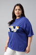 Focus On God Royalblue Plus Size Printed T-shirt