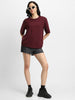 Maroon Plain Oversized T-Shirt