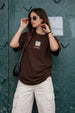 Sunshine Brown Oversized Graphic Printed T-Shirt