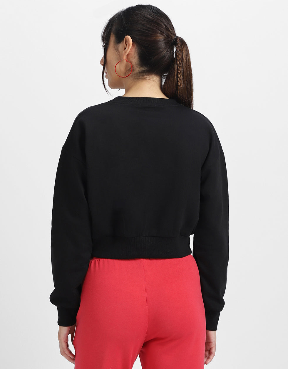 Stay Cool Graphic Printed Oversized Black Sweatshirt