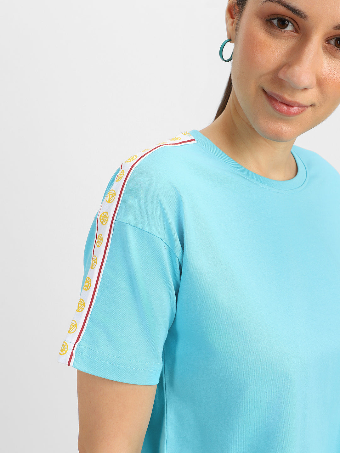 IRONMAN Blue Graphic Printed Crop-Top
