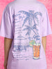 Summer Time Lilac Oversized Graphic Printed T-Shirt