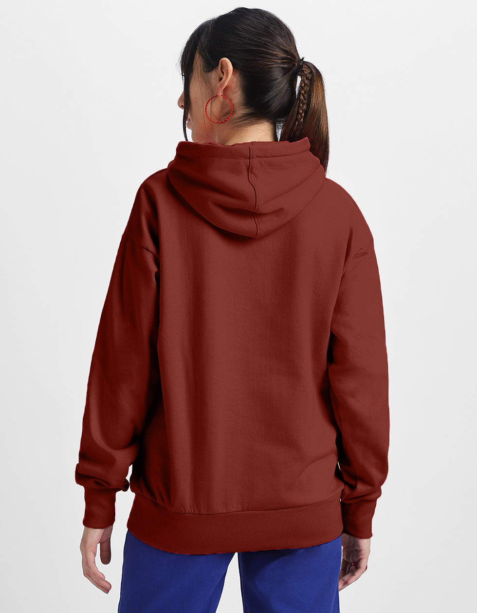 Juneberry Original Rust Graphic Printed Oversized Hoodie