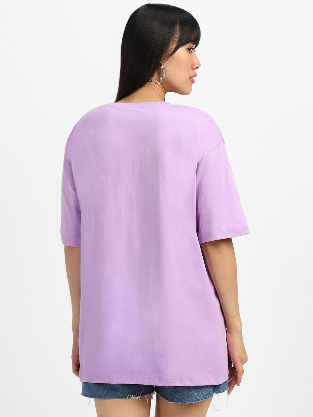 Lilac Plain Oversized T-Shirt