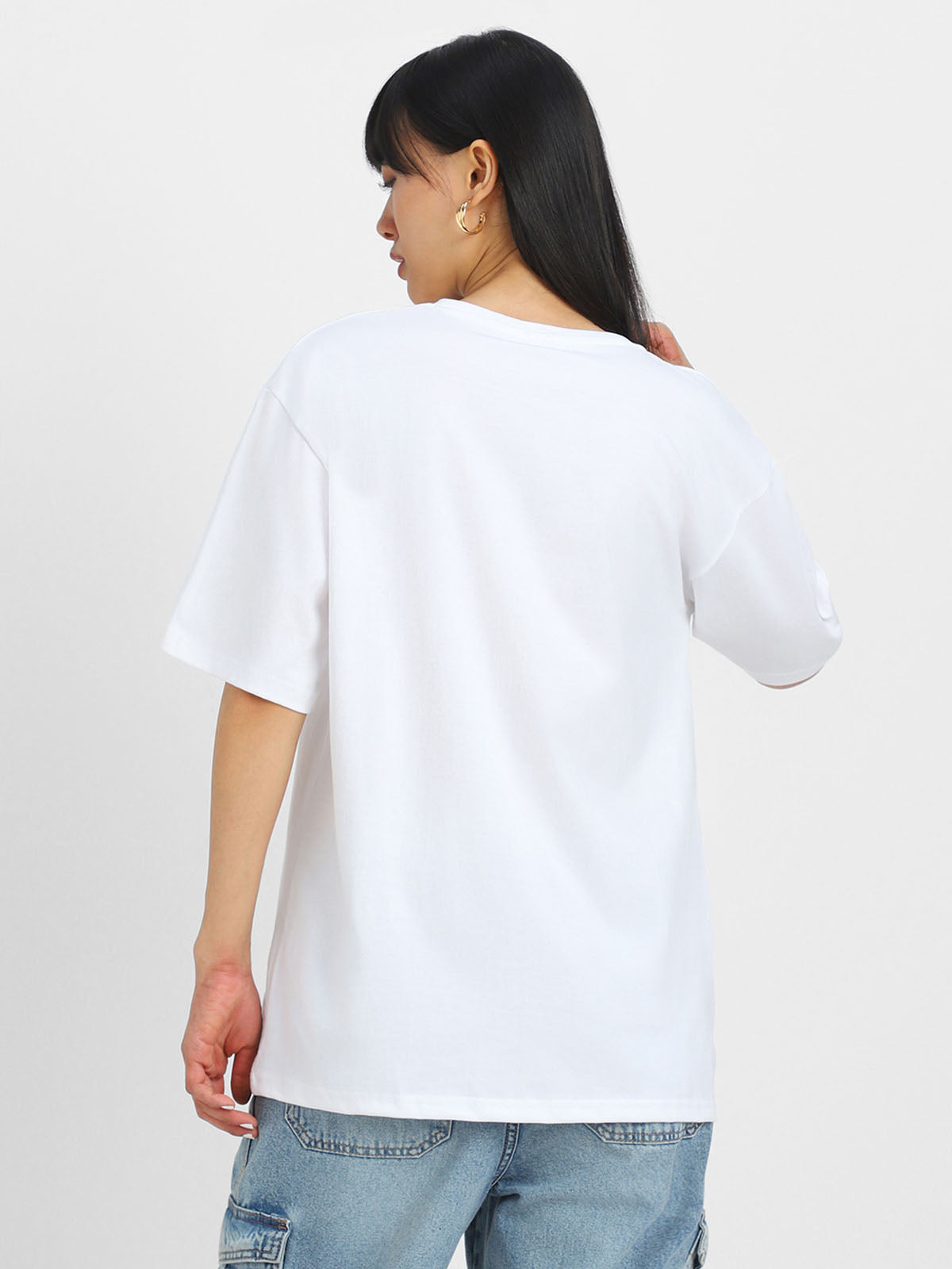 Nature White Oversized Graphic T-Shirt