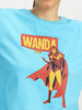 Wanda Marvel Blue Graphic Printed Crop-Top