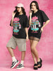 All Bass Black Oversized Graphic Printed T-Shirt