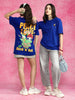 Rock And Roll Royal Blue Oversized Fit Graphic T-Shirt