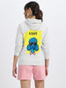 Sassy White Graphic Back Printed Regular Fit Hoodie