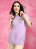Hopes Lilac Oversized Graphic Printed T-Shirt