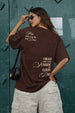 Sunshine Brown Oversized Graphic Printed T-Shirt