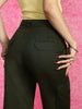 Olive Green Plain 5 Pocket Straight Fit Woven Cargo