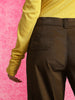 Brown Plain 5 Pocket Straight Fit Woven Cargo