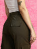 Brown Structured 5 Pocket Straight Fit Woven Cargo