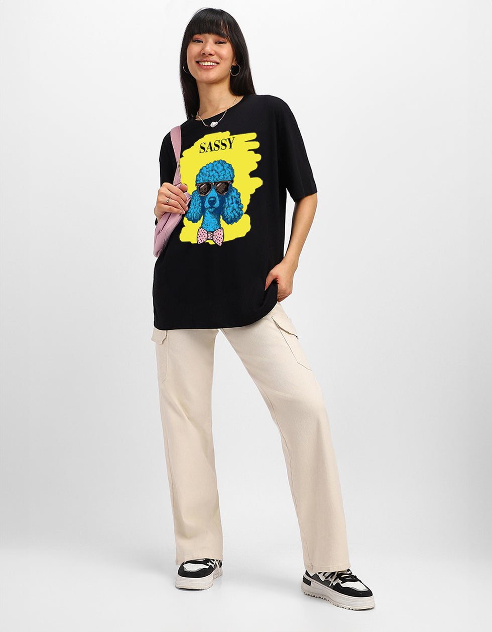 Sassy Black Oversized Graphic T-Shirt
