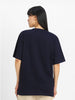 Boston Navy Graphic Printed Oversized T-Shirt