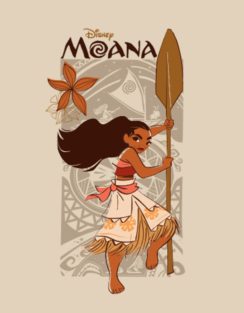 Moana Swan White Oversized Fit Graphic T-Shirt