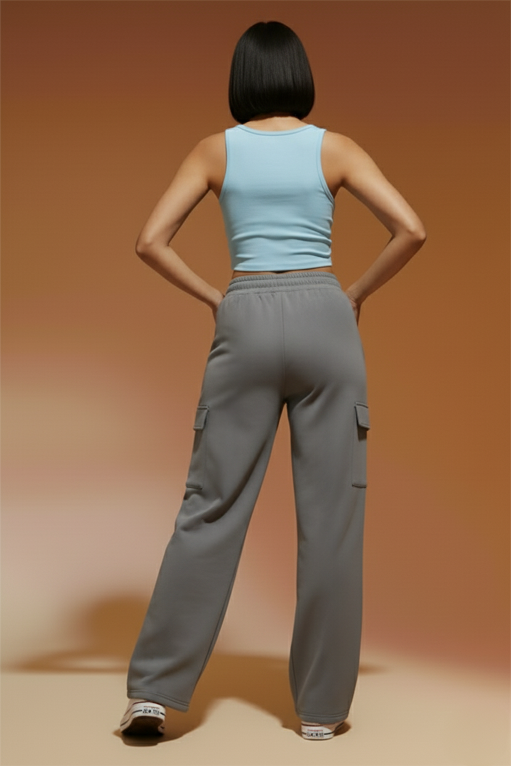 Grey Active Wear 4 Pocket Knitted Cargo Jogger