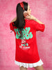 Stay Curious Red Oversized Typographic T-Shirt