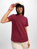 Viva Magenta Plain Regular Fit T-Shirt