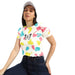 Butterfly White Tie-Dye Printed Crop-Top