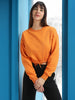 Plain Orange Oversized Cropped Sweatshirt