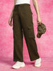 Brown Structured 5 Pocket Straight Fit Woven Cargo