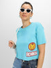 IRONMAN Blue Graphic Printed Crop-Top
