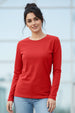 Red Plain Full Sleeve Regular Fit T-Shirt